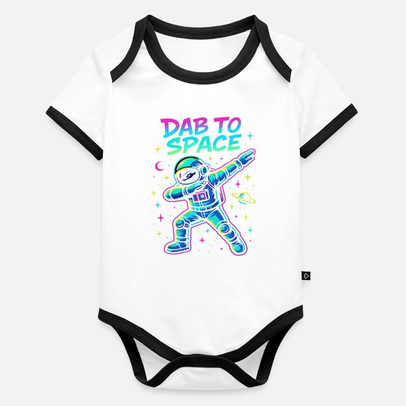 Dab To Space Astronaut Adventure Body Bébé bio contrasté manches courtes