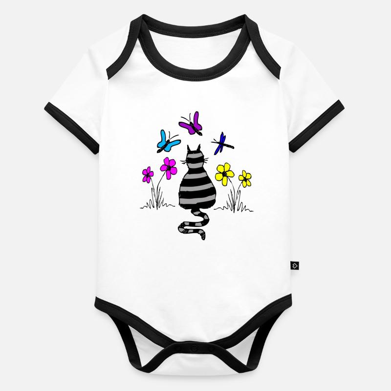 katze Baby Bio-Kurzarm-Kontrastbody