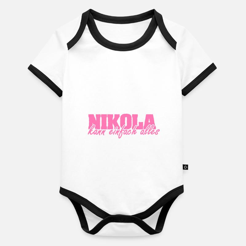 Frau Nikola Baby Bio-Kurzarm-Kontrastbody