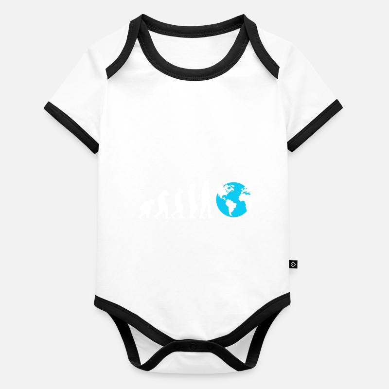 Evolution Geografielehrer Baby Bio-Kurzarm-Kontrastbody