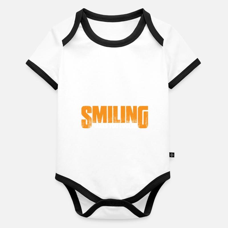 Sourire vous rend plus cool 4 Body Bébé bio contrasté manches courtes
