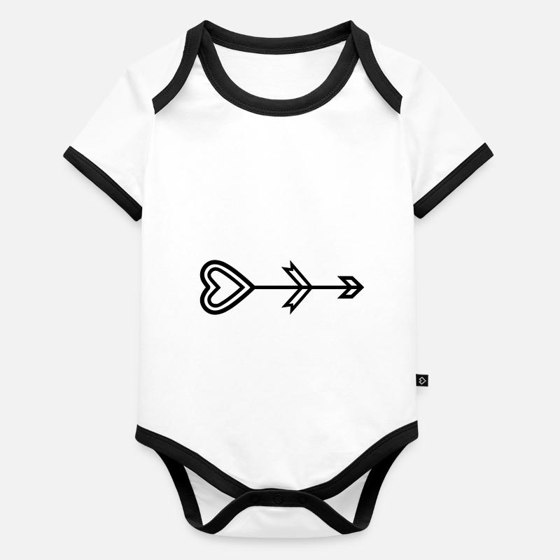 Flèche coeur Body Bébé bio contrasté manches courtes