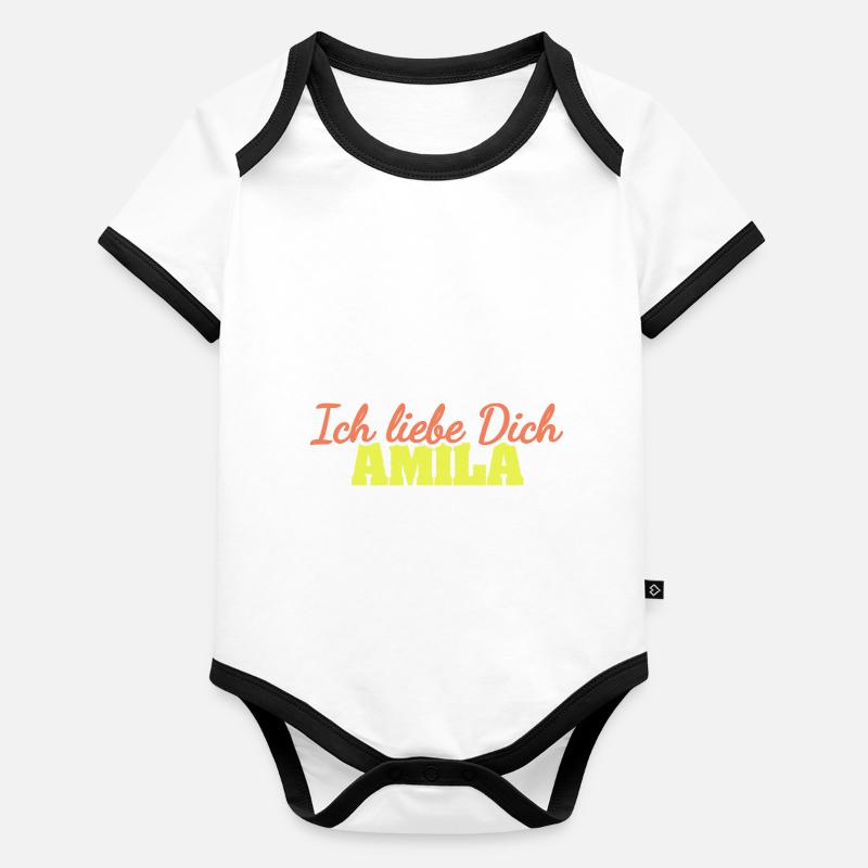 Amila als Liebe Baby Bio-Kurzarm-Kontrastbody