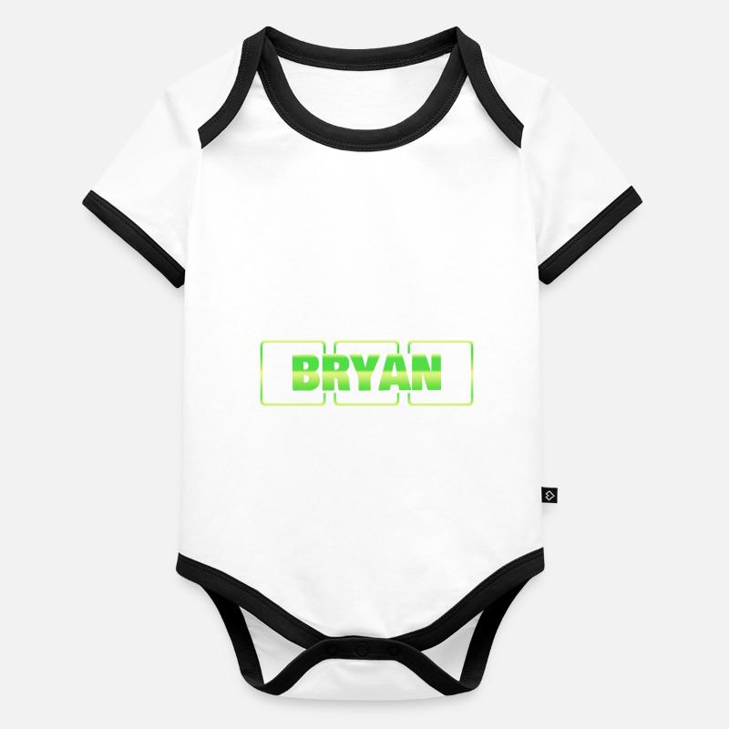 Cadeau de baptême Bryan Body Bébé bio contrasté manches courtes