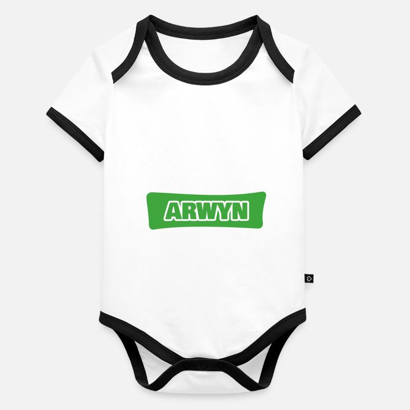 Naissance Arwyn Body Bébé bio contrasté manches courtes