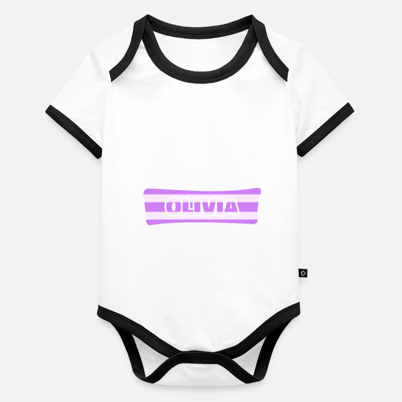 Mariage Olivia Body Bébé bio contrasté manches courtes