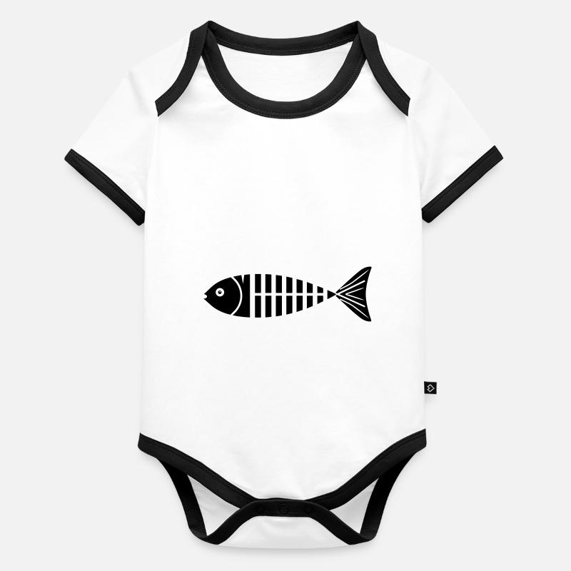 fish Organic Baby Contrasting Bodysuit