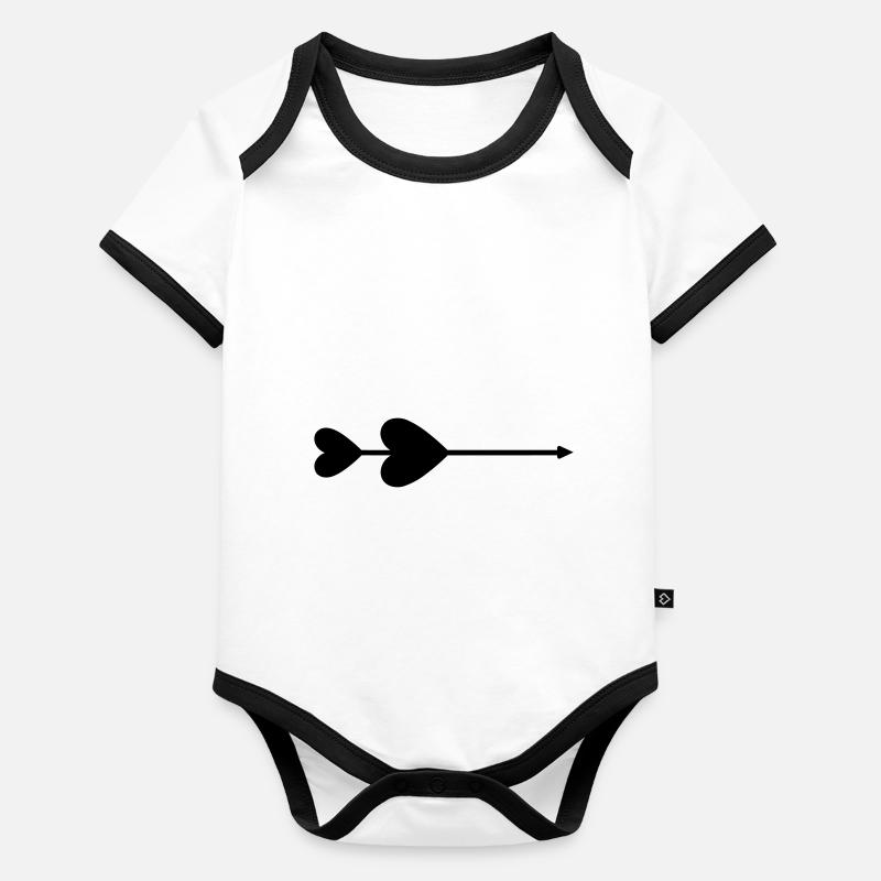 Flèche coeur Body Bébé bio contrasté manches courtes