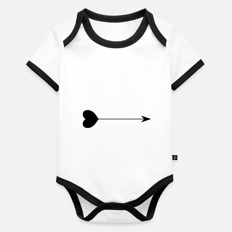 Flèche coeur Body Bébé bio contrasté manches courtes