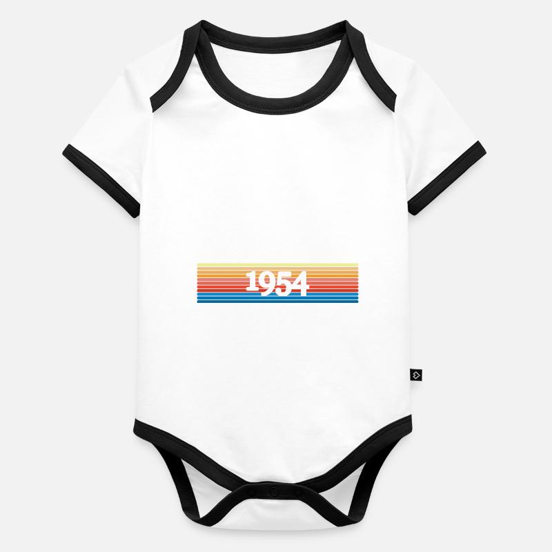 Année 1954 Body Bébé bio contrasté manches courtes