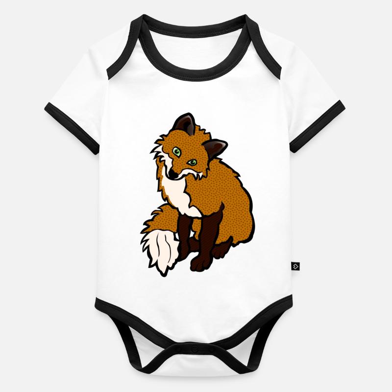renard Body Bébé bio contrasté manches courtes