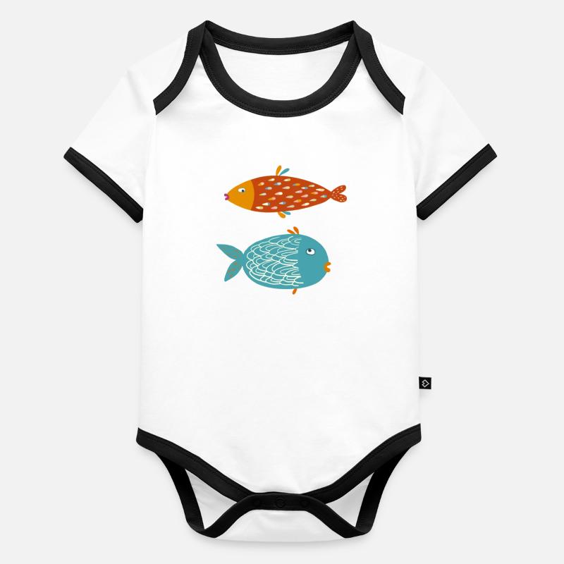 Sarkastischer Fisch Baby Bio-Kurzarm-Kontrastbody