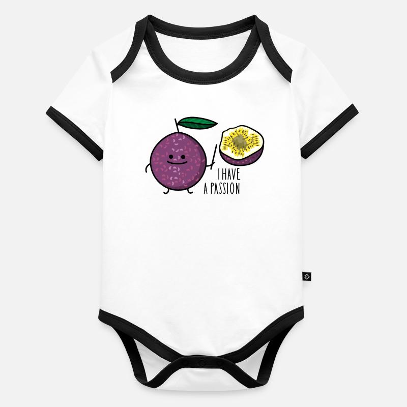 Fruit de la passion drôle - passion Body Bébé bio contrasté manches courtes
