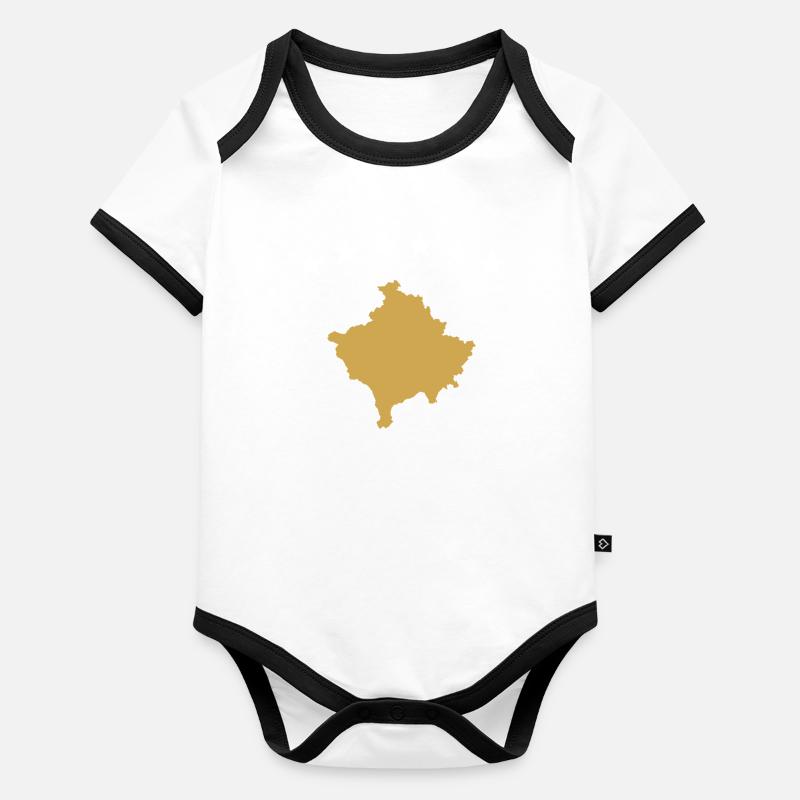 Kosovo map Body Bébé bio contrasté manches courtes