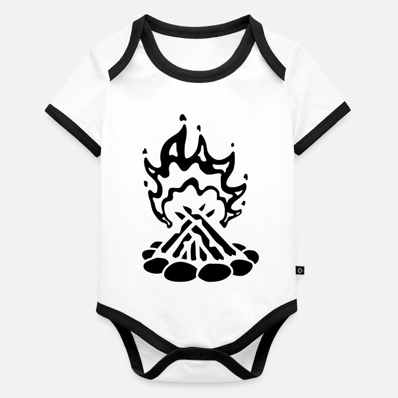 Feu de camp Camping Stones Body Bébé bio contrasté manches courtes
