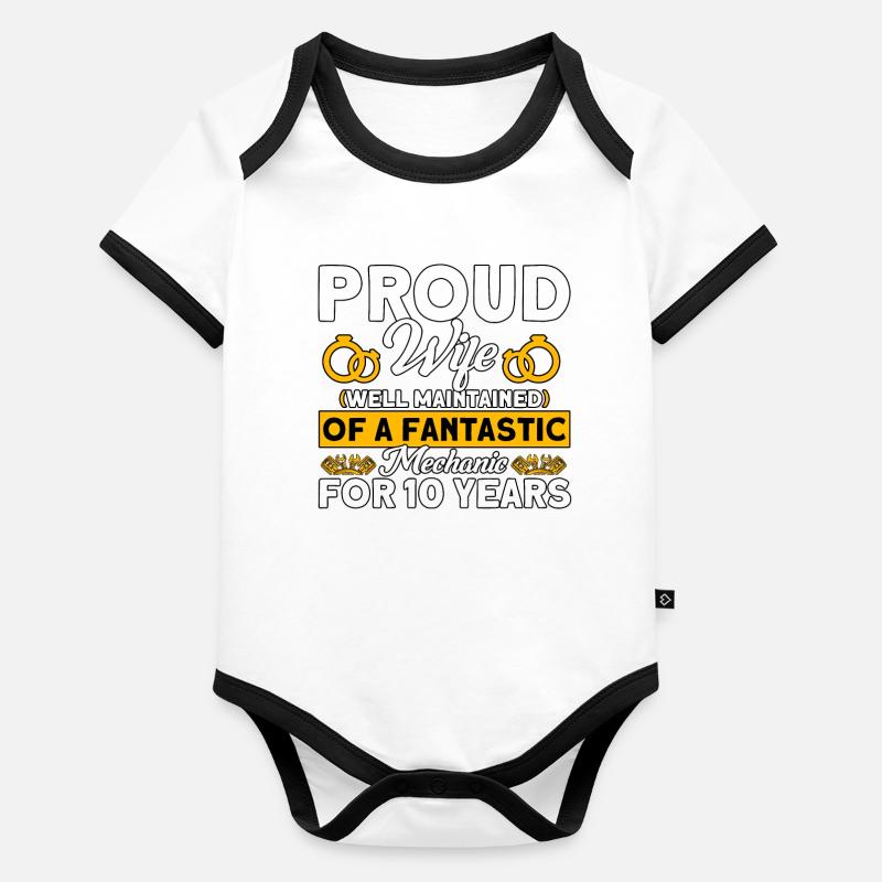 Rosenhochzeit 10 Jahre Ehe Geschenk Baby Bio-Kurzarm-Kontrastbody