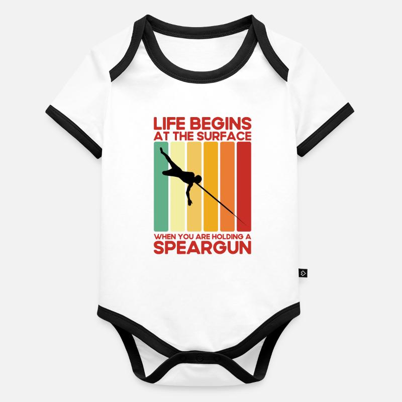 Spearfisher Life begins on the surface Organic Baby Contrasting Bodysuit