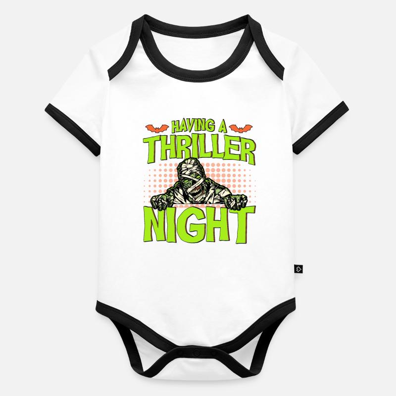 Horror Halloween Thriller Night Mummy Creepy Organic Baby Contrasting Bodysuit