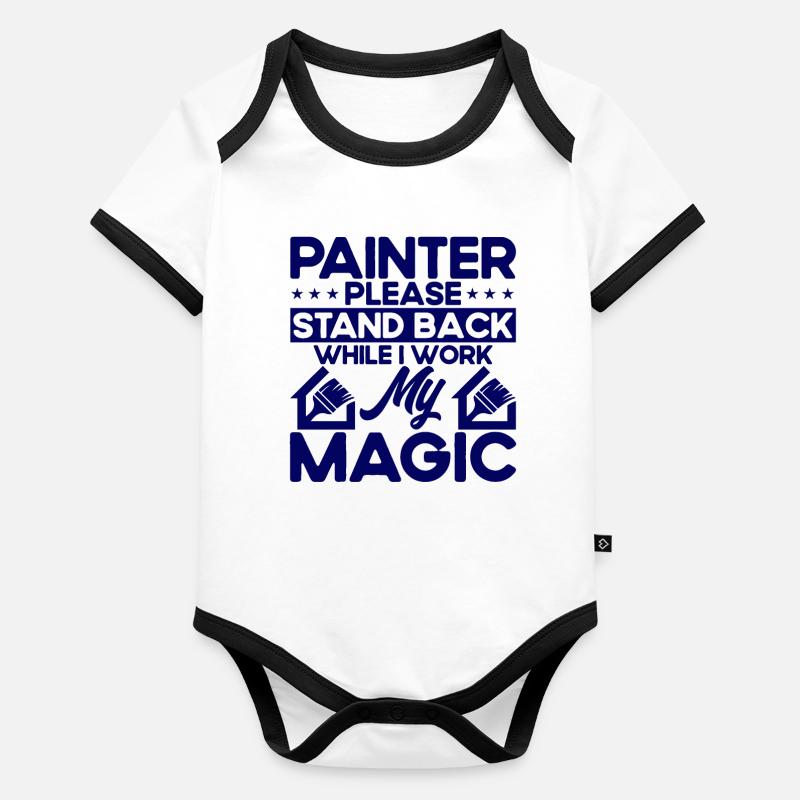 Peintre de construction Peintre Mélange de couleurs cadeau Body Bébé bio contrasté manches courtes