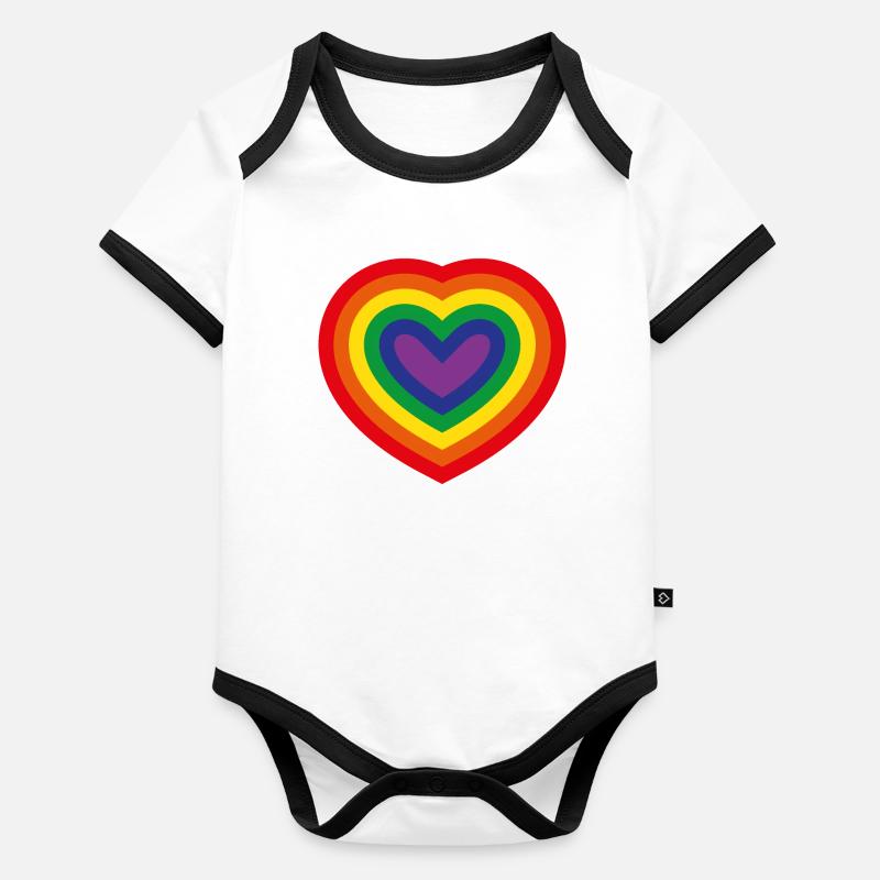 Concentric Pride Heart Organic Baby Contrasting Bodysuit