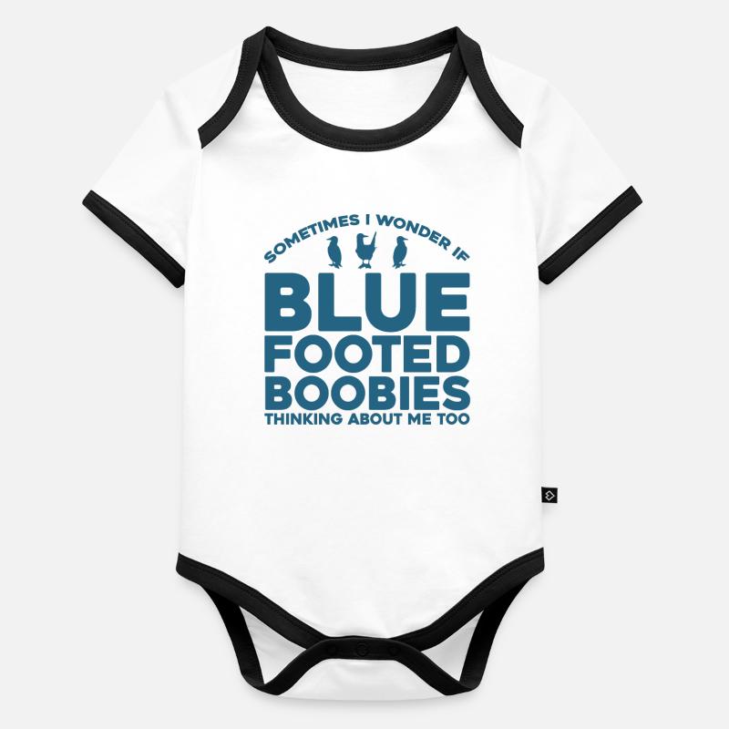 Blue-footed Gannet Birdwatcher Boobie Gift Organic Baby Contrasting Bodysuit