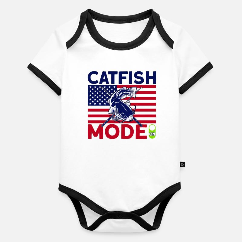 Mode poisson-chat sur cadeau de pêche au poisson-chat Body Bébé bio contrasté manches courtes