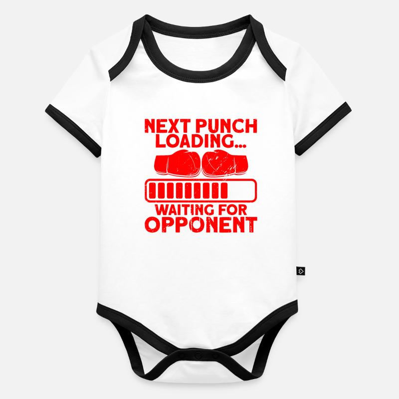 Prochain coup charge cadeau de boxe Body Bébé bio contrasté manches courtes