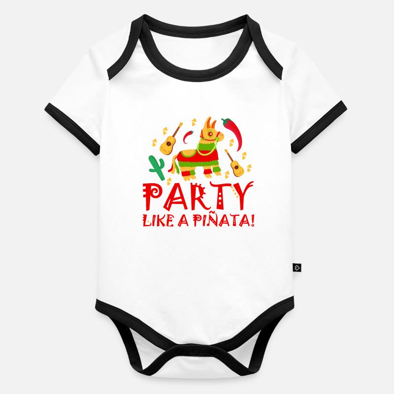 5 De Mayo Viva Mexico Cinco De Mayo Cadeau Body Bébé bio contrasté manches courtes