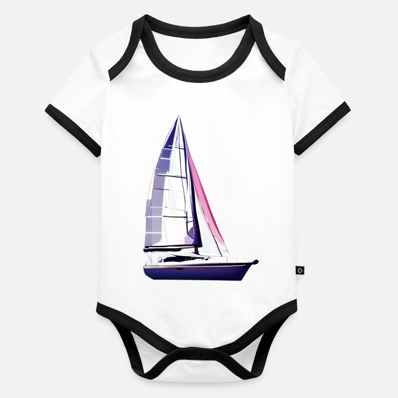 Sailing Sailing Ship Sailor Sailboat Sailing Organic Baby Contrasting Bodysuit