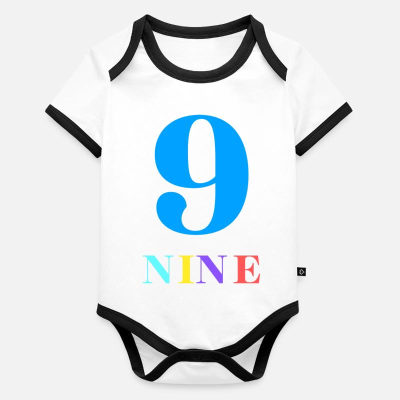 Nine-9th Anniversary Organic Baby Contrasting Bodysuit