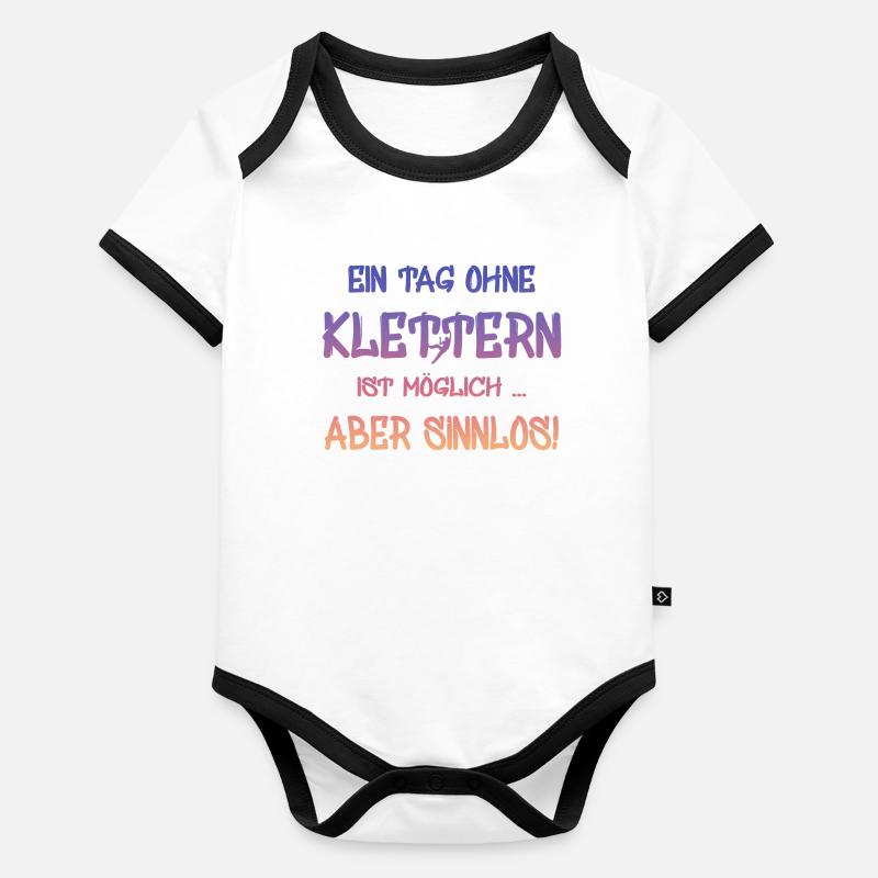 klettern Spruch Baby Bio-Kurzarm-Kontrastbody