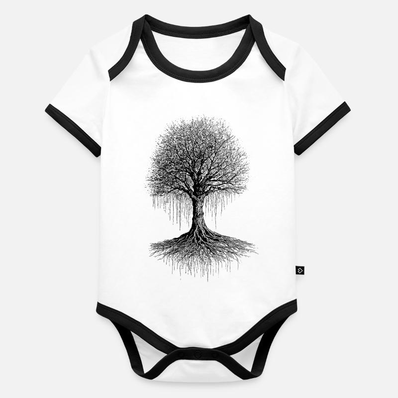 Écho des racines Body Bébé bio contrasté manches courtes