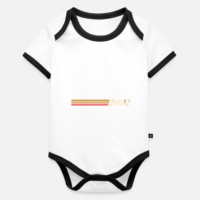 Cadeau pour Amila Body Bébé bio contrasté manches courtes