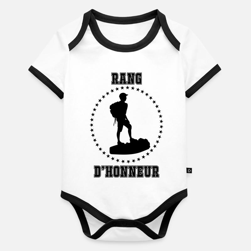 Rang d'honneur Body Bébé bio contrasté manches courtes