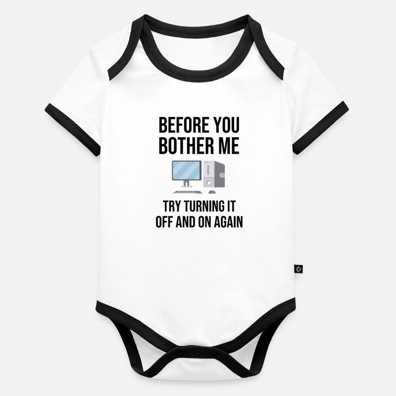 Gift IT Support IT Help Desk Dire drôle Body Bébé bio contrasté manches courtes