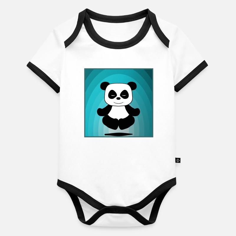 Panda Body Bébé bio contrasté manches courtes