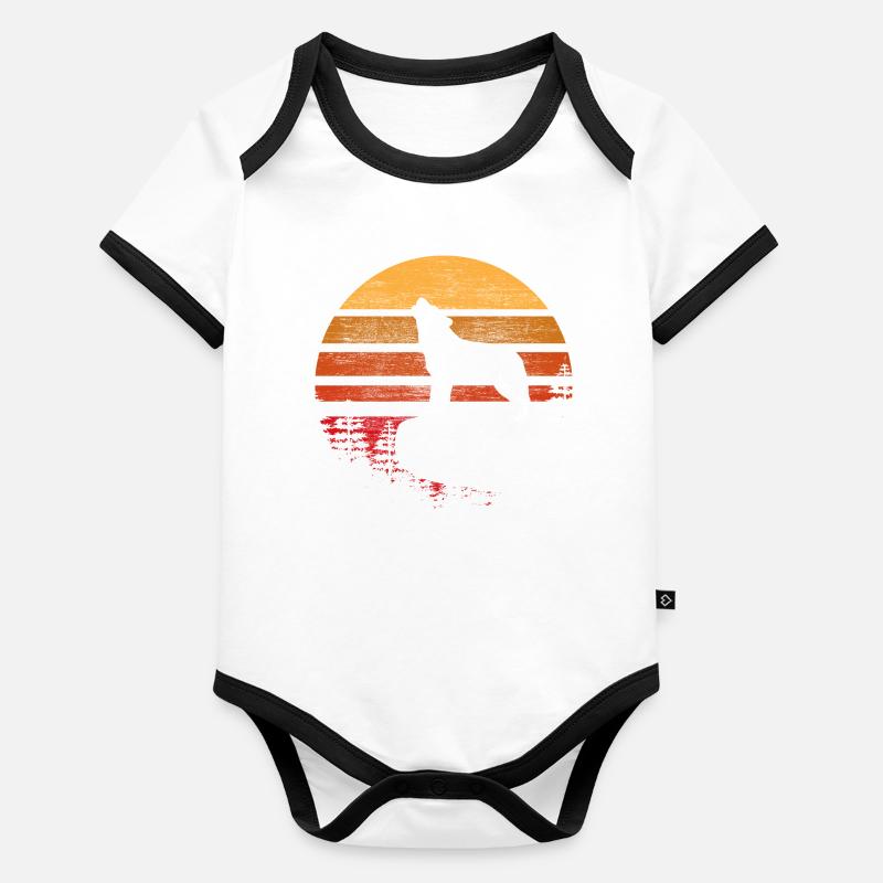 Wolf Howling Pack Animal Gift Organic Baby Contrasting Bodysuit