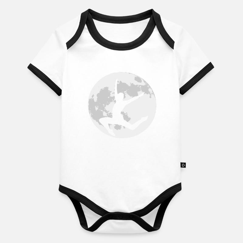 Dancers dance in front of a full moon Organic Baby Contrasting Bodysuit