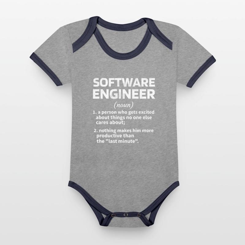 Software Engineer Software Engineer Technician Organic Baby Contrasting Bodysuit