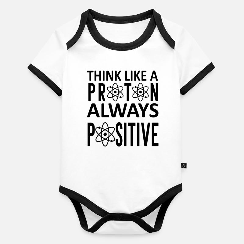 Think Like A Proton Always Positif Body Bébé bio contrasté manches courtes