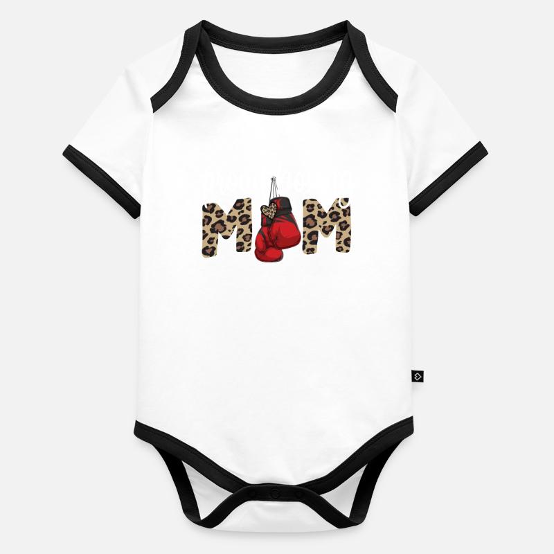 Boxmama Stolze Box-Mutter Von Boxer Mama Geschenk Baby Bio-Kurzarm-Kontrastbody