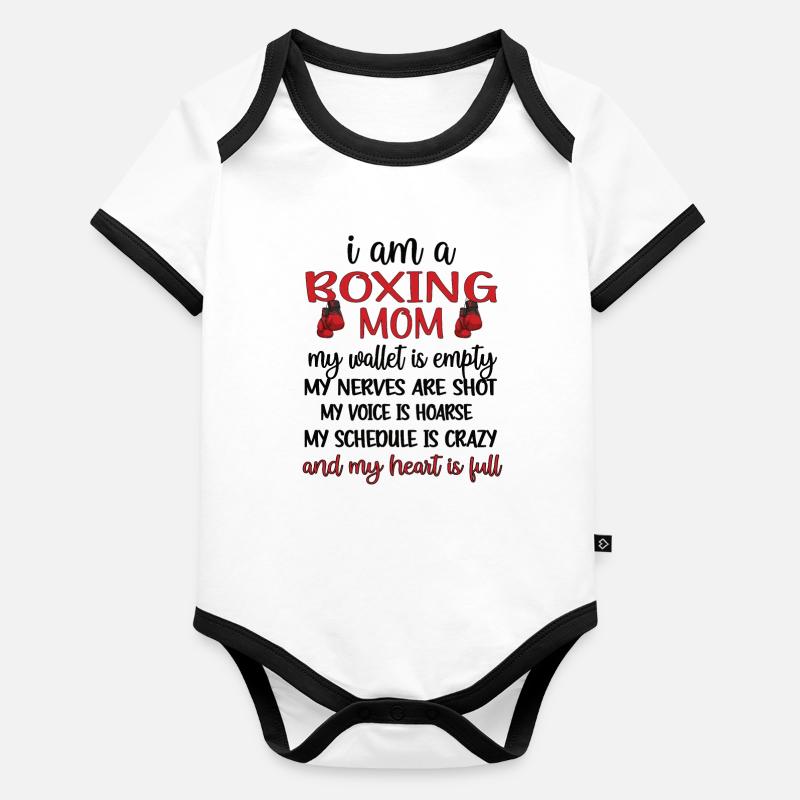 Boxmama Stolze Box-Mutter Von Boxer Mama Geschenk Baby Bio-Kurzarm-Kontrastbody