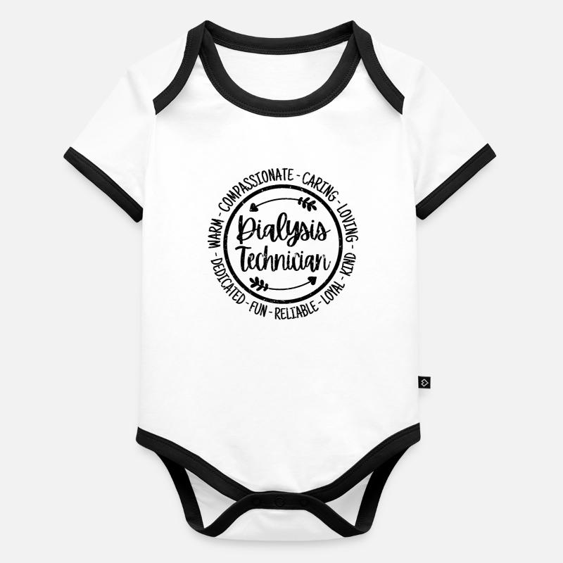 Technicien en dialyse Body Bébé bio contrasté manches courtes