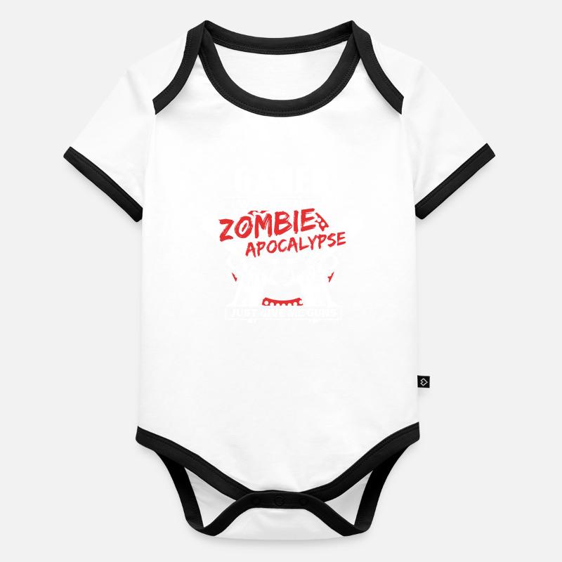 Zombie Apokalypse Gaming Halloween Geschenkidee Baby Bio-Kurzarm-Kontrastbody