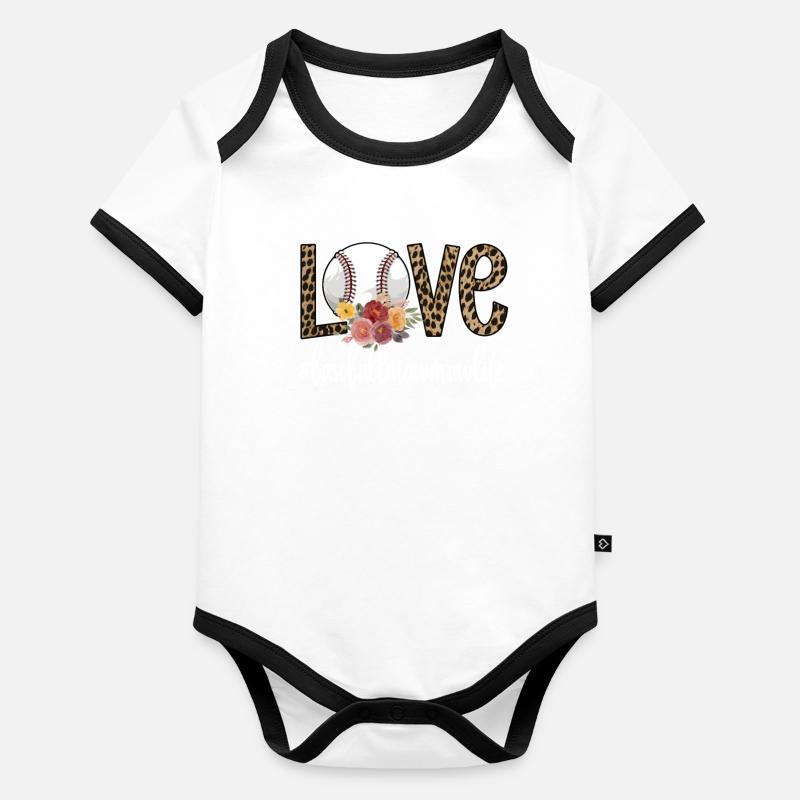 Mawmaw Oma Eines Baseballspieler Baseball Mawmaw Baby Bio-Kurzarm-Kontrastbody