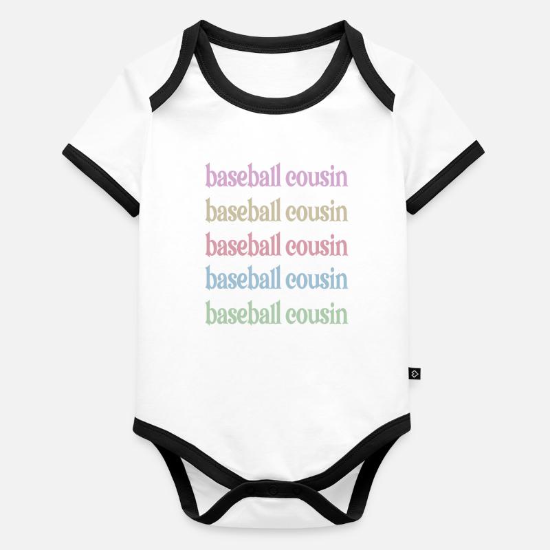 Stolzer Baseball-Cousin Baseballspieler-Cousin Baby Bio-Kurzarm-Kontrastbody