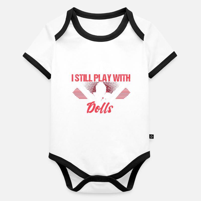 Poupée vaudou disant idée cadeau Body Bébé bio contrasté manches courtes