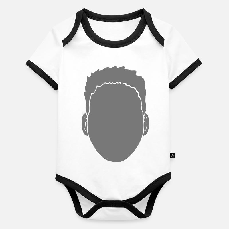 Conception du visage vide de la tête Body Bébé bio contrasté manches courtes