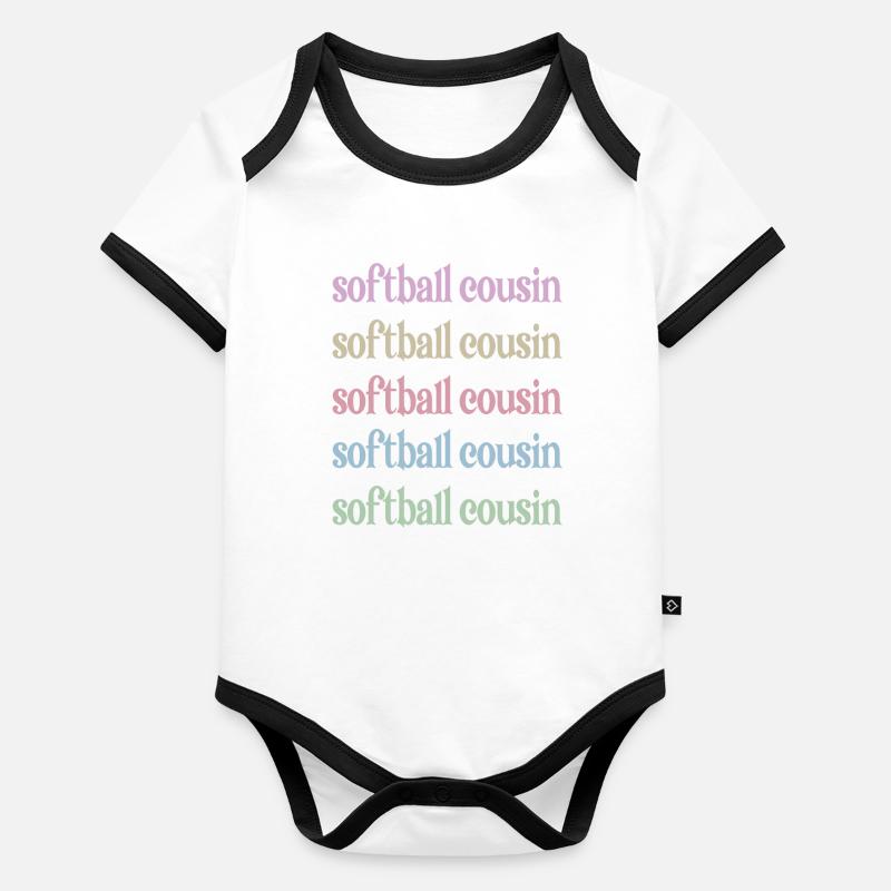 Stolzer Softball-Cousin Softballspieler-Cousin Baby Bio-Kurzarm-Kontrastbody