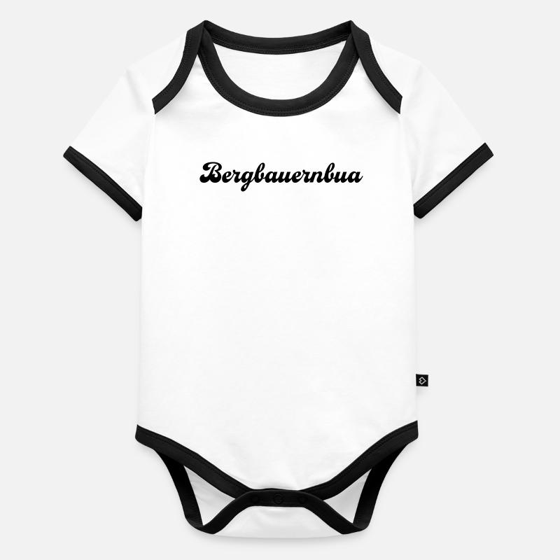 Bergbauernbua Baby Bio-Kurzarm-Kontrastbody
